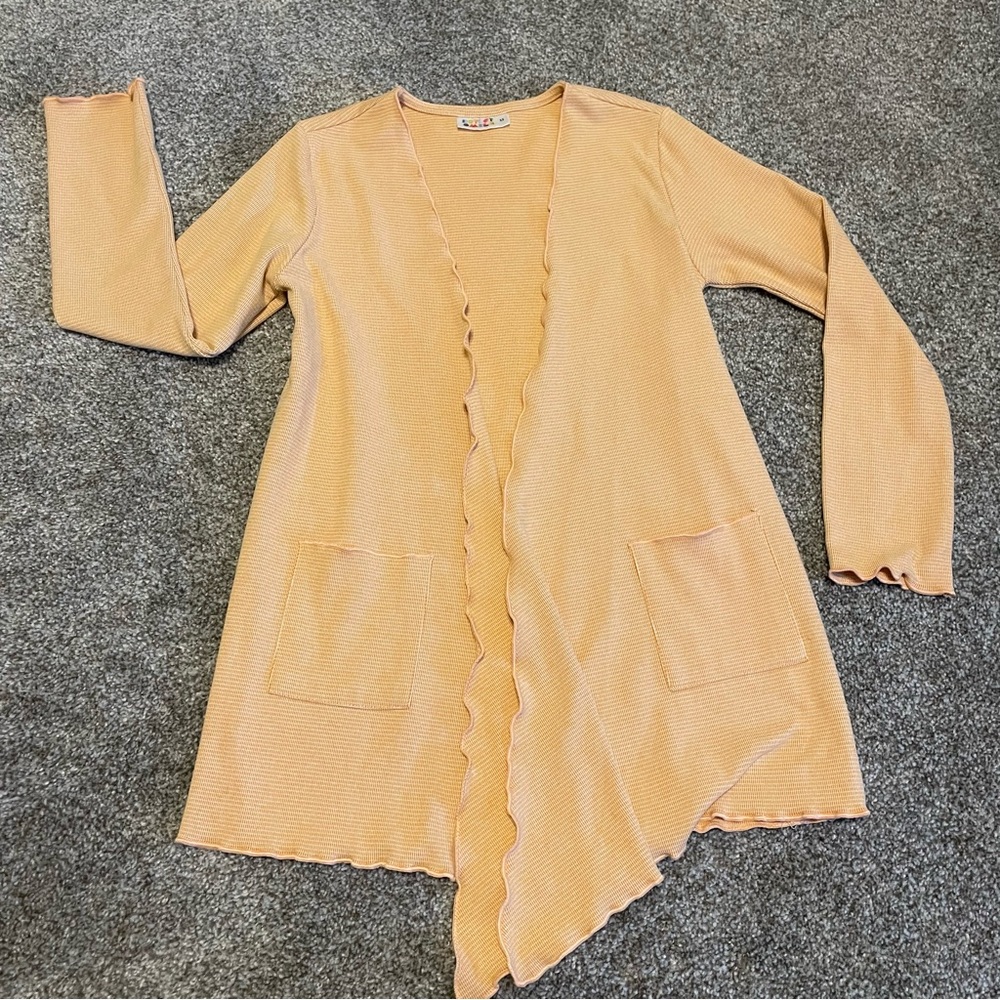 Dot Dot Smile Girl Size 11 Open Front Cardigan with Pockets Long Sleeve Striped